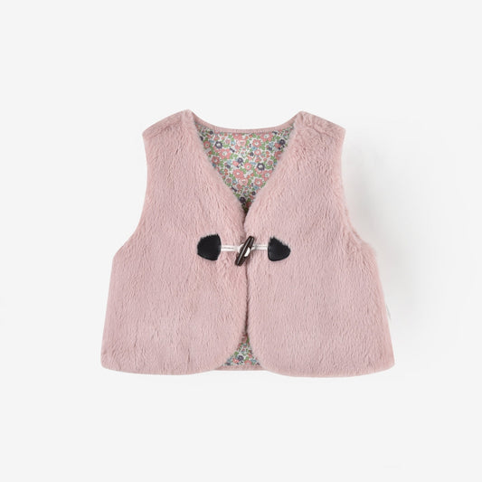 Aimama Faux Fur Monica Vest | Dusty Pink