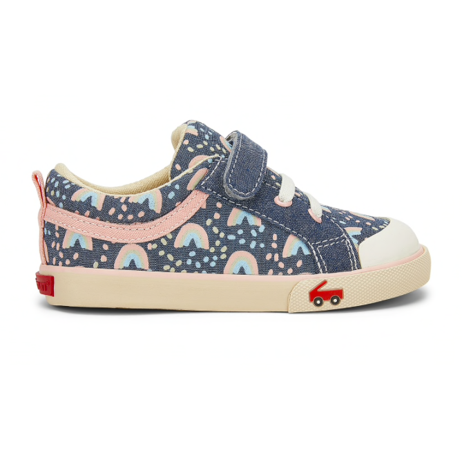 See Kai Run Toddler Sneaker | Kristin Chambray Rainbows | 4