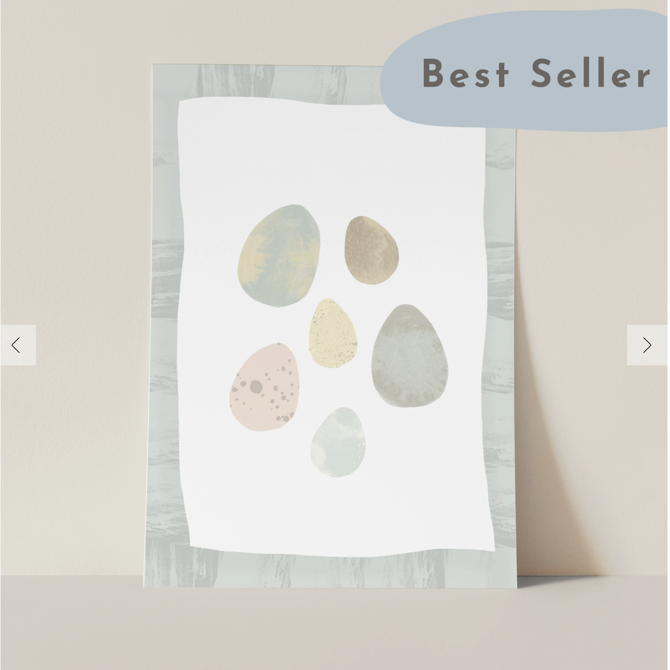 Illustration Art Print + Bamboo Hanger | Eggs Watercolor