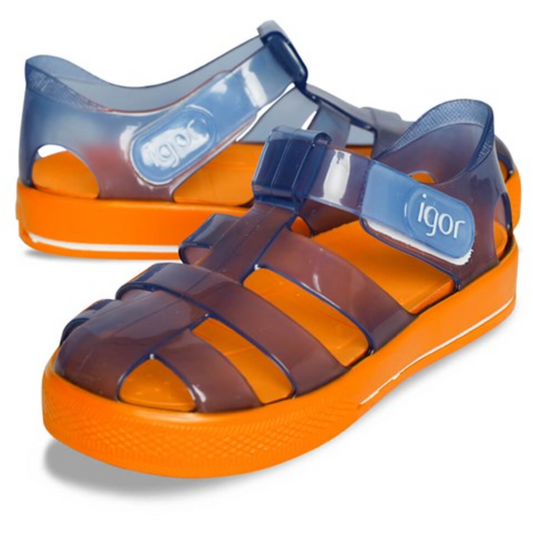 Igor Summer Jelly Play Shoes | Blue and Orange