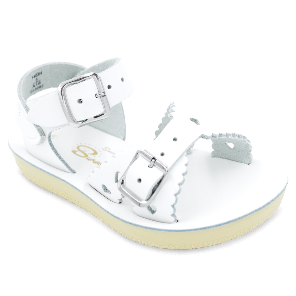 Saltwater Water-Friendly Leather Sandals | White Sweetheart