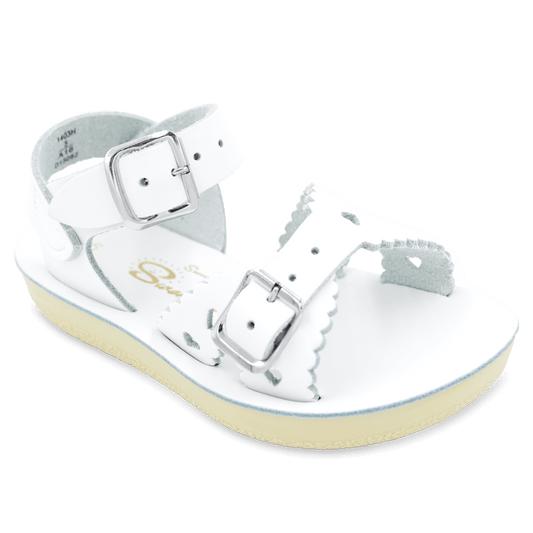 Saltwater Water-Friendly Leather Sandals | White Sweetheart