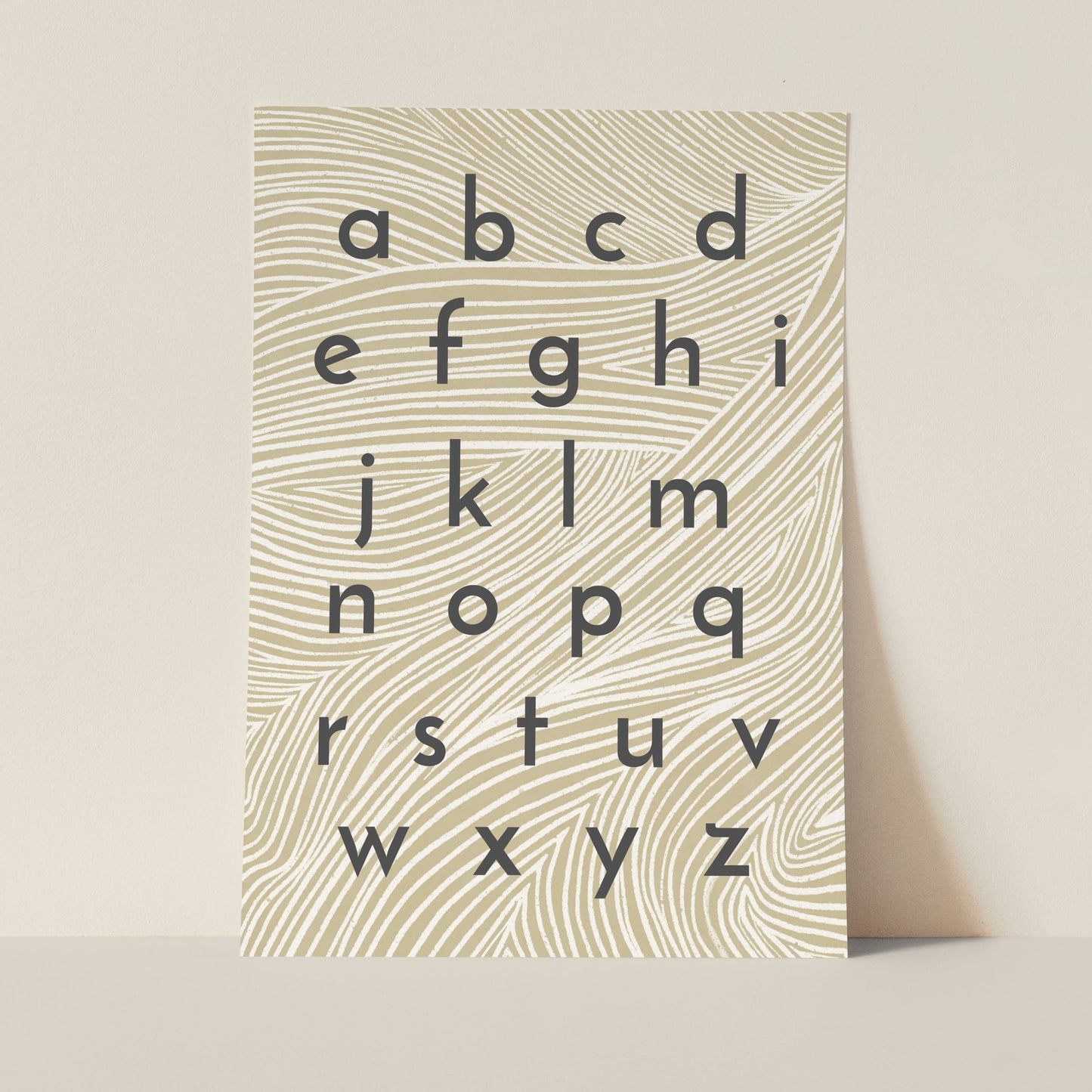 Illustration Art Print + Bamboo Hanger | Woodcut Alphabet