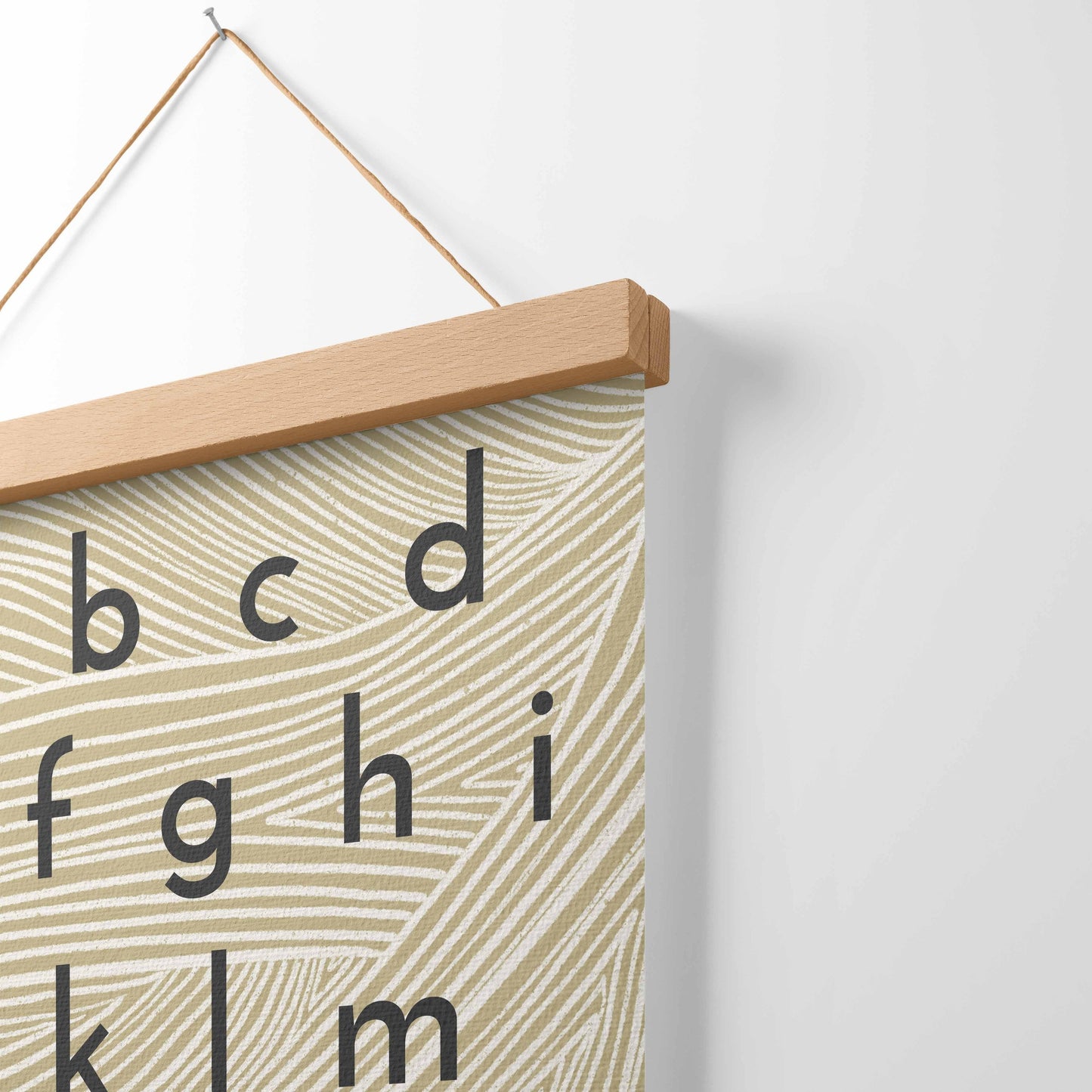 Illustration Art Print + Bamboo Hanger | Woodcut Alphabet