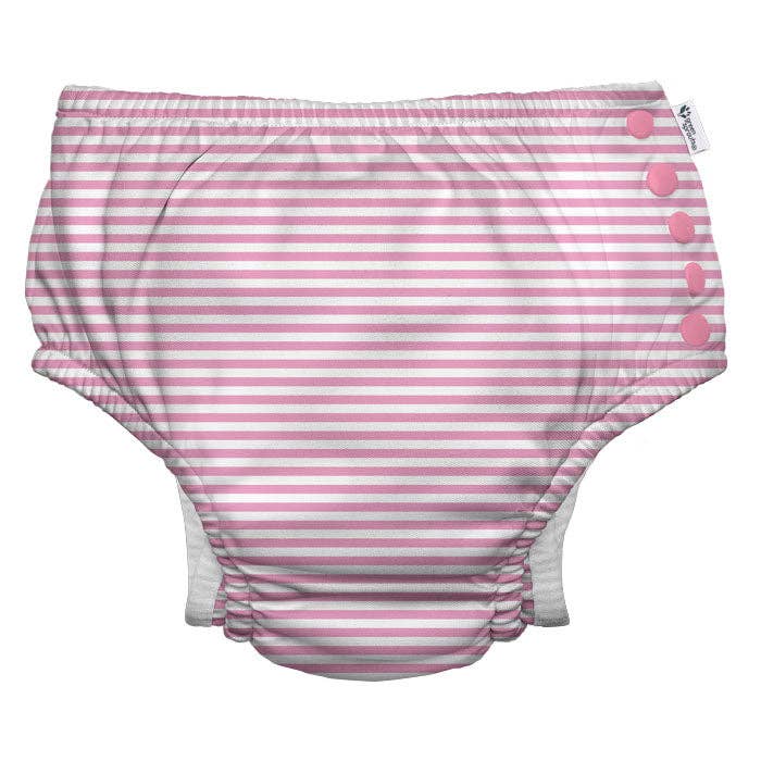 Eco Snap Swim Diaper with Gusset | Pink Stripe