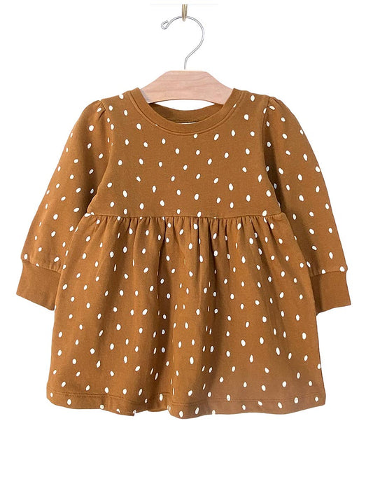 Cotton Fleece Dress | Deer Dot