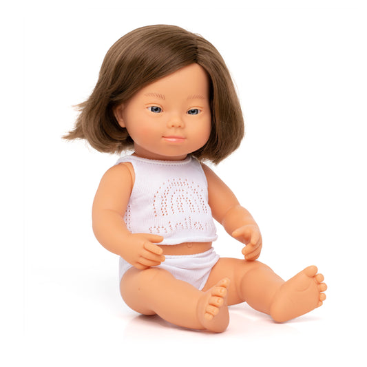 Baby Doll Caucasian Girl 15” with Down Syndrome