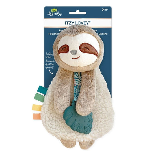 Soft Plush Lovey with Silicone Teether | Sloth