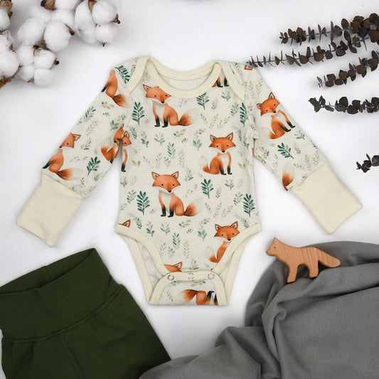 Organic Cotton Baby Bodysuit + Pants |Copper