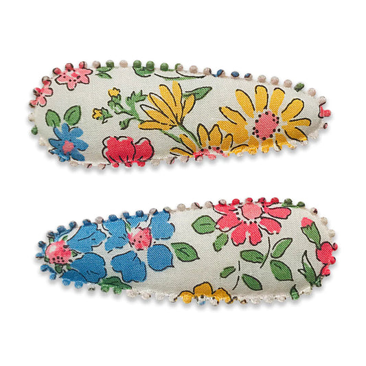 Cotton Covered Hair Clips | Ava