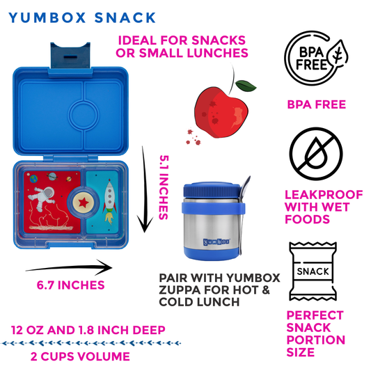 Snack Size Bento Lunch Box True Blue (Rocket)