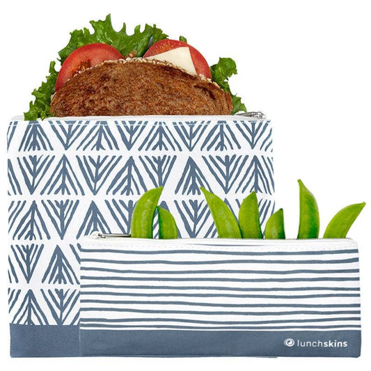 Reusable Zippered Sandwich Bag + Snack Bag 2-Pack Bundle Geo