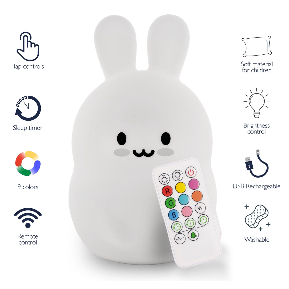LED Color Changing Silicone Night Lights | Bunny