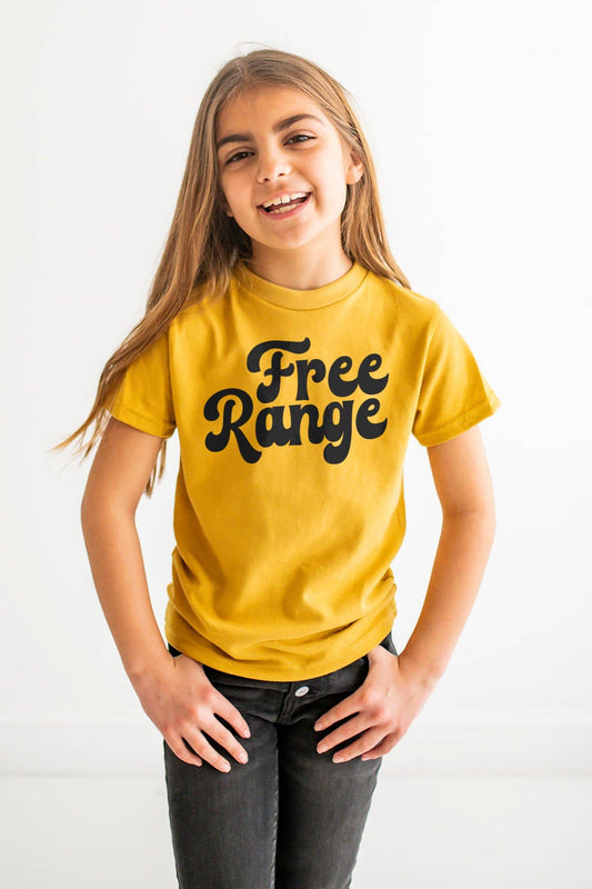 "Free Range" Kids Graphic Tee | Mustard