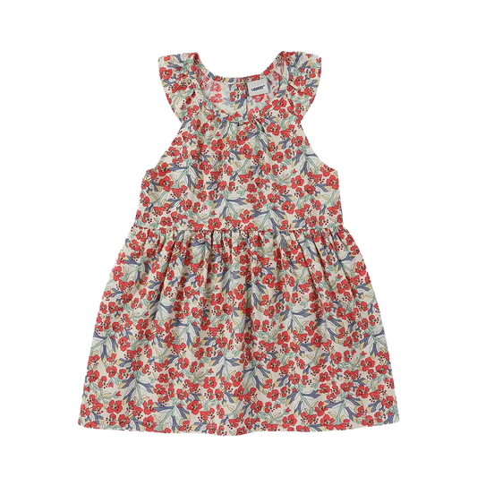 Organic Red Floral Sleeveless Dress