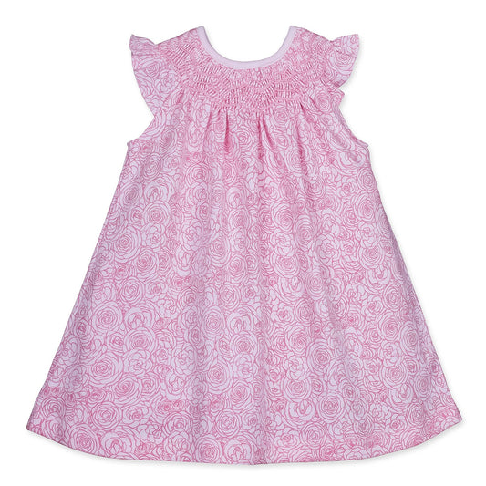 Pima Cotton Smocked Dress | Pink Roses