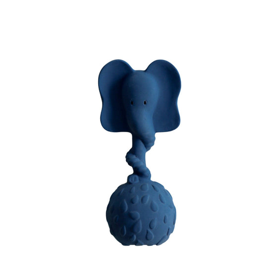 Natural Rubber Rattle | Blue Elephant
