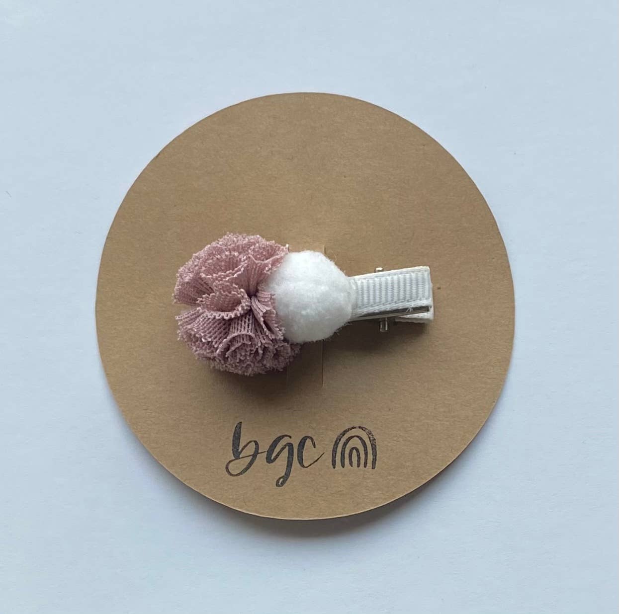 Tulle & Puffball Hair Clip | Plum/Ivory