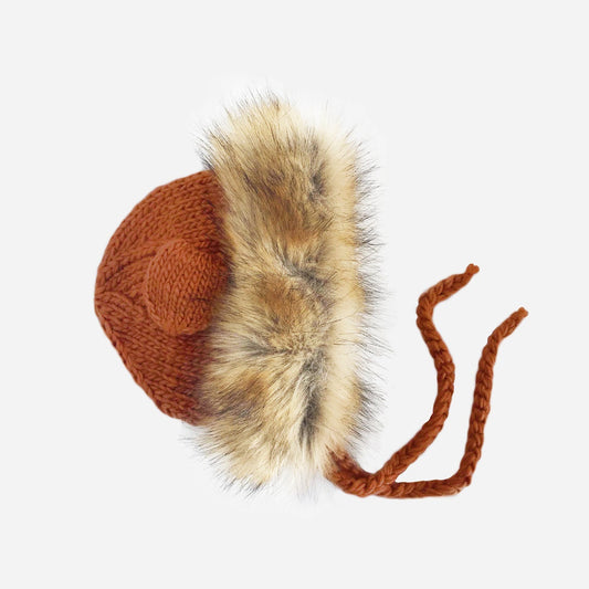 Blueberry Hill Hand Knit Winter Lion Hat | Cinnamon