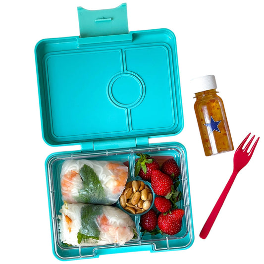 Snack Size Bento Lunch Box Tropical Aqua (Rainbow)