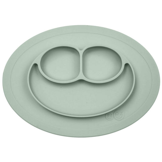 cute silicone suction plate for babies and kids in sage green