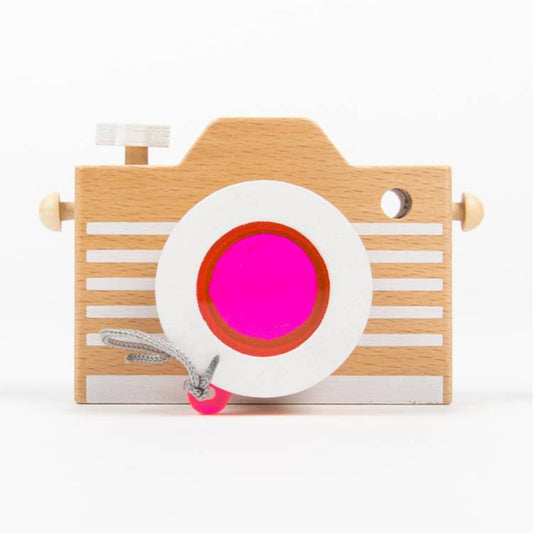 Wooden Kaleidoscope Play Camera | Pink