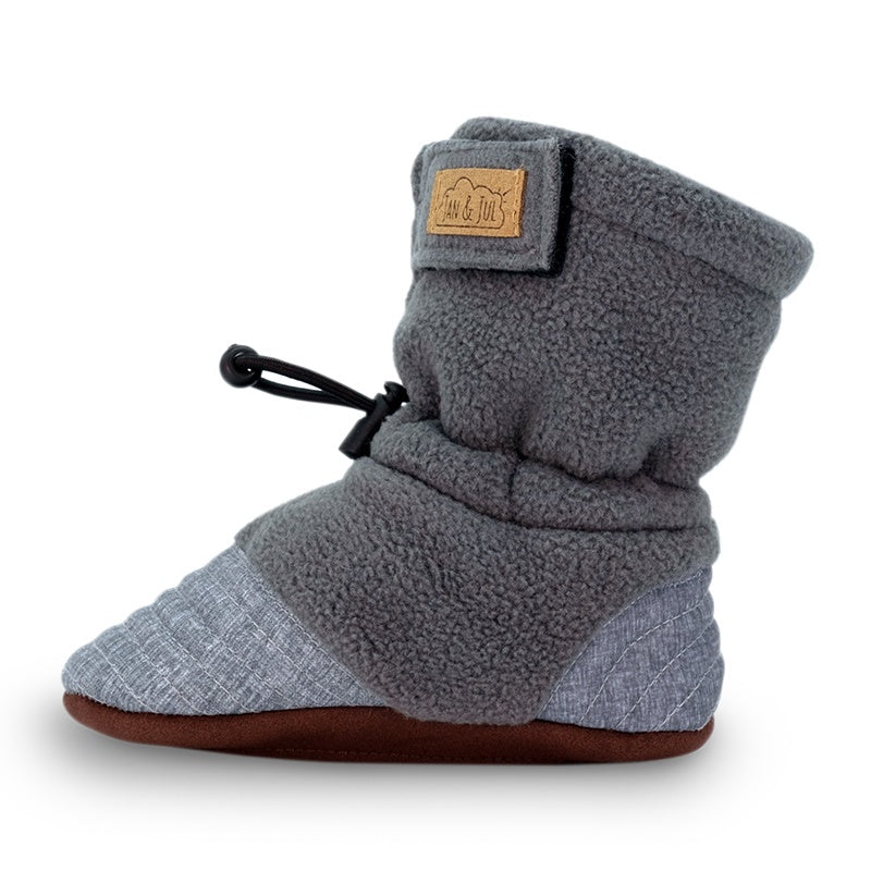 Adjustable Stay-Put Cozy Booties | Gray