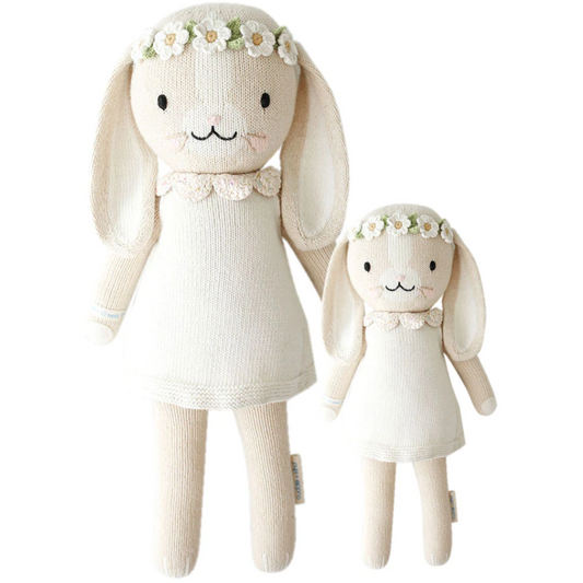 cuddle + kind Hand Knit Little 13" Dolls | Hannah the Bunny| Ivory