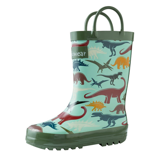 Oaki Loop Handle Rainboots | Earthy Dinosaurs