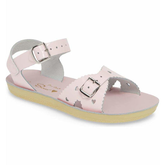 Saltwater Water-Friendly Leather Sandals | Shiny Pink Sweetheart