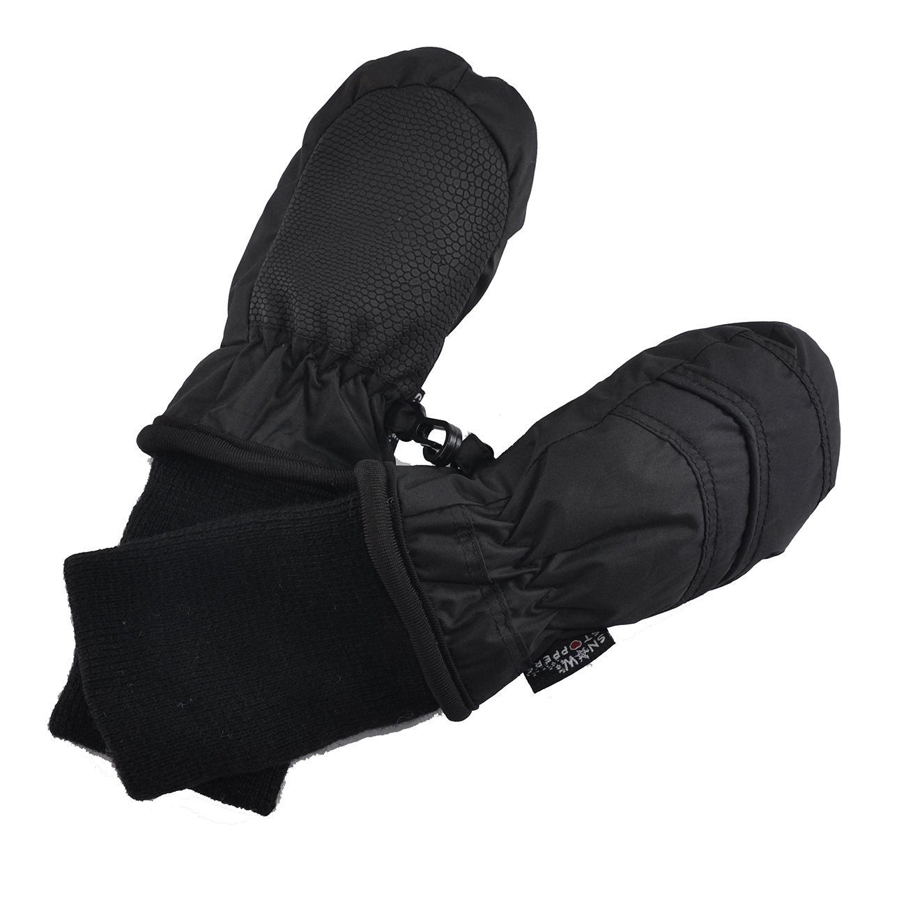 Snow Stoppers Warm Waterproof Mitten with Extended Cuff | Black