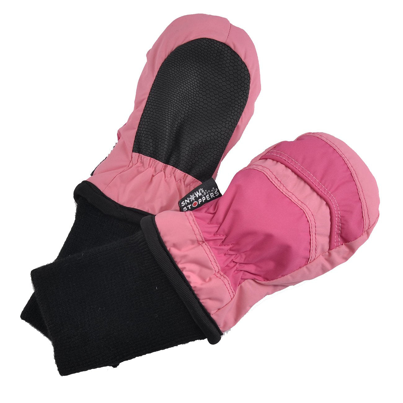 Snow Stoppers Waterproof Mitten with Extended Cuff | Coral Pink/Fuchsia Stripe