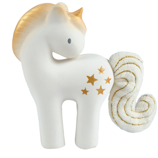 Natural Rubber Rattle + Teether | Fairytale Unicorn