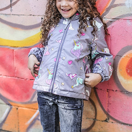 Holly & Beau Packaway Color-Changing Raincoat | Unicorns